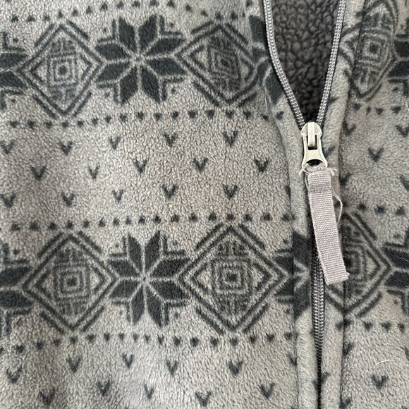 Great Northwest Indigo Fleece Vest Snowflake Print Sherpa Lined Women's Small - Picture 2 of 6